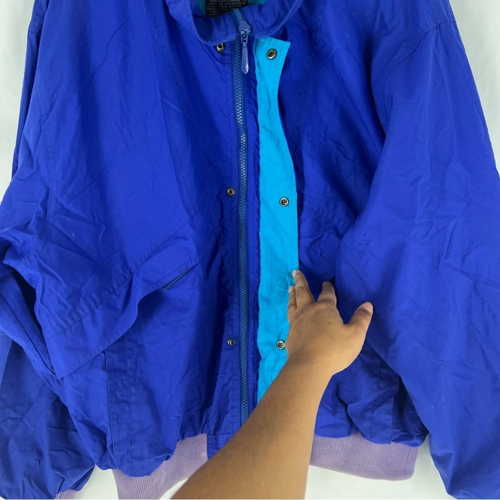 Pacific‎ Trail Vintage Barrier Cloth Jacket Blue Teal Windbreaker Men’s XL 90s